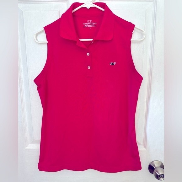Vineyard Vines Sleeveless Collared Performance Polo Dark Pink Size Small - Picture 1 of 9